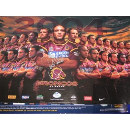 2004 Broncos Team Poster Hand Signed By TALLIS & BENNETT