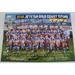 TITANS 2011 Team Poster 11"x14" Hand Signed x 34 Gold Coast Titans