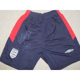 Michael Owen & Wayne Rooney Hand Signed England Shorts