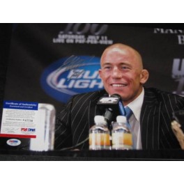 Georges 'Rush' St Pierre GSP Hand Signed 12'x18' Photo1 + PSA/DNA COA