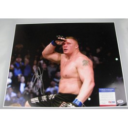 BROCK LESNAR HUGE Hand Signed 16"x20" Photo + PSA DNA COA K03610