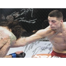 CLAY GUIDA & NATE DIAZ DUAL Hand Signed HUGE 12'x18' Photo + PSA DNA COA I65903