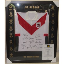 ST GEORGE Legends Hand Signed & Framed Retro Jersey Limited Edition 242/500