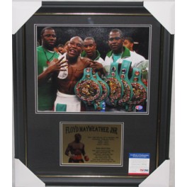 FLOYD 'MONEY' MAYWEATHER  Hand Signed & Framed Photo + PSA/DNA COA