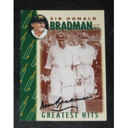 Don Bradman Hand Signed Cricket Card 10/16