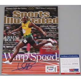 USAIN BOLT Hand Signed Sports Illustrated + Beckett /  PSA DNA COA