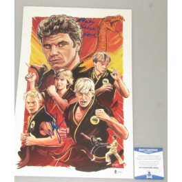 Cobra Kai  Zabka & Cove  Hand Signed 11" x 17" Colour Photo +  Beckett COA Karate Kid